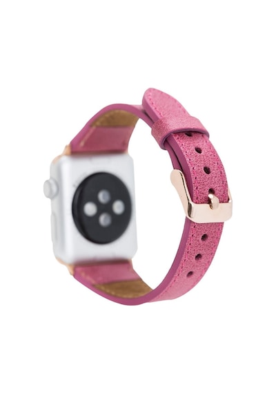 Bouletta Apple Uyumlu  Watch Deri Kordon 38-40-41 MM Slim Pembe