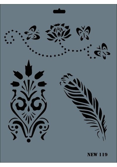 Rich New Seri N-119 Stencil 35X25 Cm