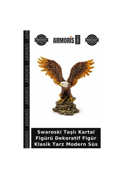 Swaroski Taşlı Kartal Figürü Dekoratif Figür Klasik Tarz Modern Süs