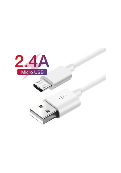Adaman Premium 0,9 Metre Micro Usb Hızlı Şarj Ve Data Kablosu 2.4 Amper Beyaz