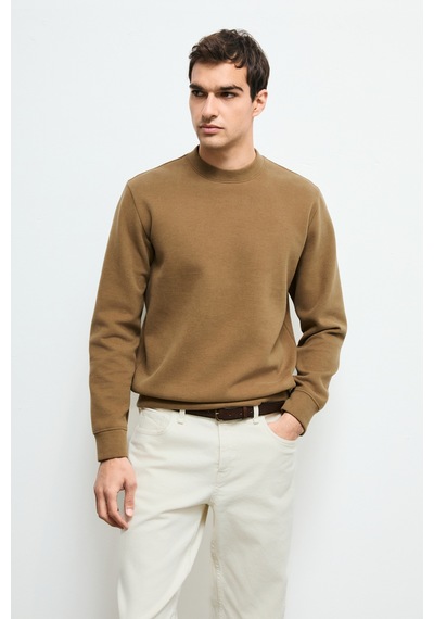 Lufian Logan Erkek Sweatshirt Deve Tüyü Deve Tüyü 112030194100440 Kahverengi