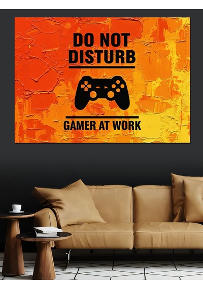 Gamer Oyuncu Uyarı Levhası Dekoratif Kanvas - Mdf Ahşap Tablo