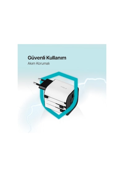 Ttec Şarj Akım Korumalı 10a/250v Amerikan İngiltere Avrupa Tipi Priz Dönüştürücü Seyahat Adaptörü