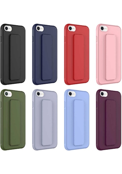 Apple Uyumlu iPhone 8 Kılıf Zore Qstand Kapak Gri