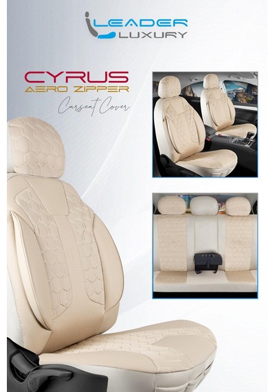 Ford Focus 5 Uyumlu Deri Detaylı Oto Koltuk Kılıfı Ön Arka Takım Cyrus Bej