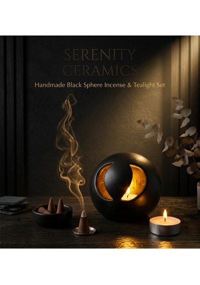 El Yapımı Seramik Tütsülük & Tealight Mumluk Seti Modern Tasarım Dekoratif Seramik Tütsü Ve Mum Hediyeli