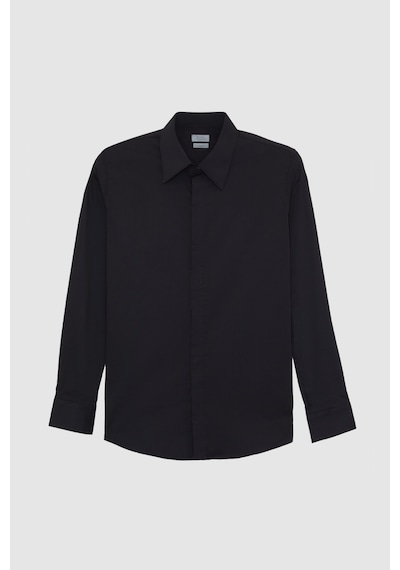 Twn Slim Fit Siyah Düz Gömlek 5ef02ee44343m Çok Renkli
