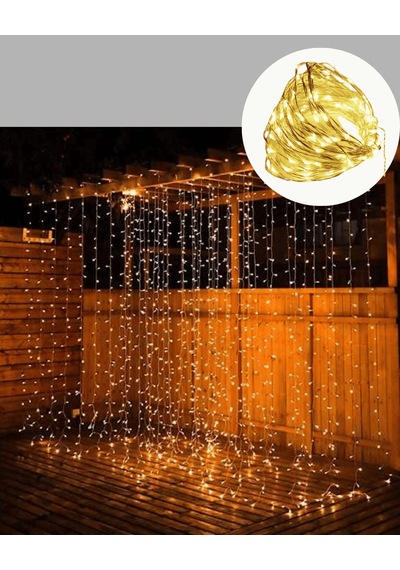 Perde Led Işık 3x3 Şelale Model Dekoratif Aydınlatma Çok Renkli