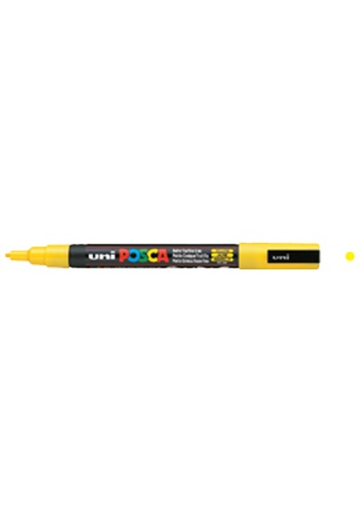 Uni-ball Markör Boyama Posca Su Bazlı Poster 0.9-1.3 Mm Sarı Pc-3m