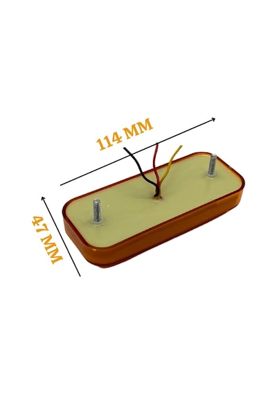 Dorse Side Marker 12V-24V Turuncu Neon Ledli 2 Fonksiyonlu Yan Sinyal Lambası 114 x 47 Mm