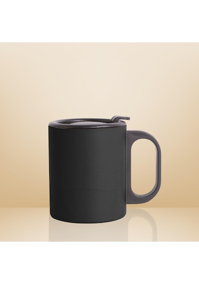 Paslanmaz Çelik Mug, Paslanmaz Çelik Termos Bardak-300 Ml Siyah