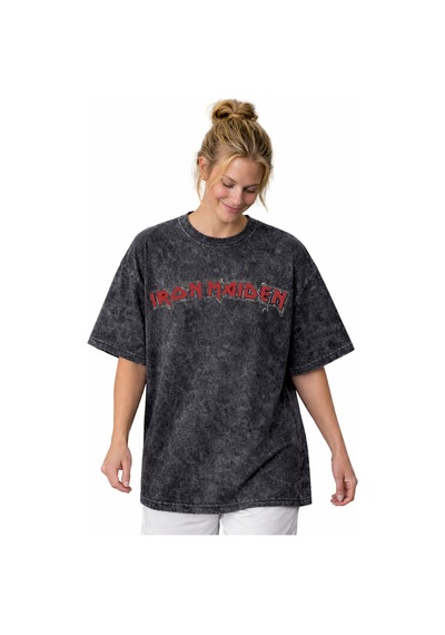 Tasarım Ironmaiden Rock Metal Müzik Grubu Sırt Baskılı Unisex Ove Siyah