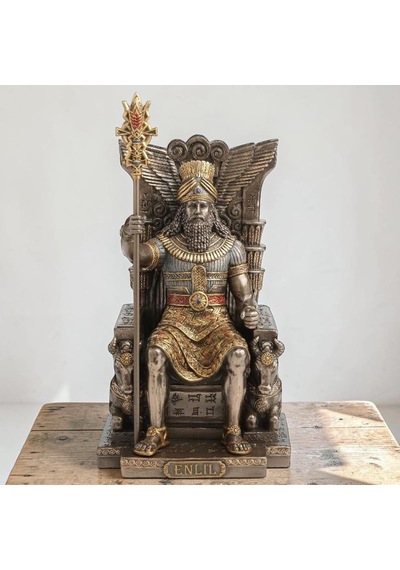 Tr Dekoratif Enlil Figürü Veronese Biblo Mitolojik Tema Şık Salon Dekoru Poliresin Dekoratif Obje 13x12,5x25 Cm Genel