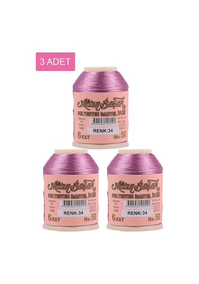 3 Adet Altınbaşak Oya Ve Dantel İpi 20 Gr - Royaleks - No: 034