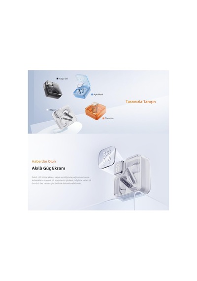 T31 Melobuds Neo Enc 4 Mikrofon Dijital Güç Göstergesi Bluetooth 5.3 Kablosuz Kulaklık Mavi
