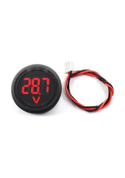 4-100v Dc Voltmetre Yuvarlak Panel Tip Montajlanabilir Dijital Kırmızı Renk Led Gösterge Ekran