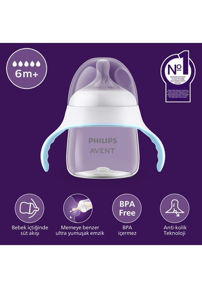 Philips Doğal Tepkili Eğitici Bardak, 6 Ay Ve Üstü, Tepkili Biberon Emziği, Scf263/61