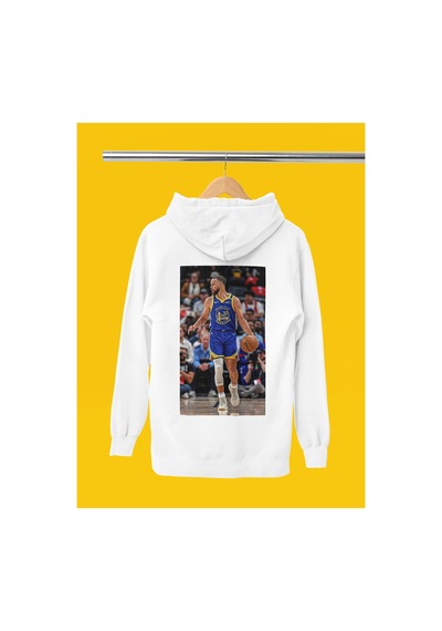 Stil X Stephen Curry Baskılı Kapüşonlu Sweatshırt Beyaz-4