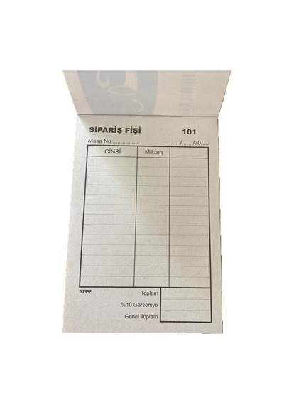 Tek Nüsha Adisyon ve Sipariş Fişi 80 Cilt 15 cm X 9 cm