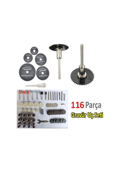 120 Parça Mini Gravür Uç Seti Hobi Seti Zımpara Polisaj Delme Kes