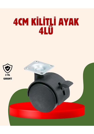 4 Cm Kilitli Döner Ayak 4 Adet Sehpa Ve Mobilya Ayağı