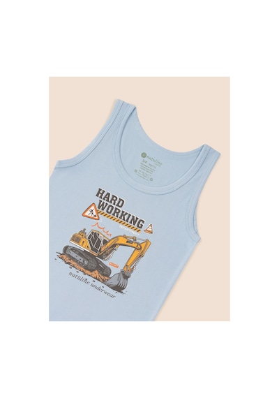 Natuline Erkek Çocuk Organik Pamuklu Likralı Atlet Hard Working 6'lı Paket Mavi-gri Melanj-lacivert Natuline Erkek Çocuk Organik Pamuklu Likralı Atlet Hard Working 6'lı Paket Mavi-gri Melanj-lacivert