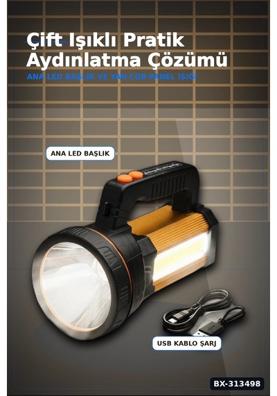 Çok Modlu 800w Acil Durum El Feneri - 800m Menzilli - Kamp Ve Doğa Aktiviteleri İçin Bx-313498 Çok Renkli