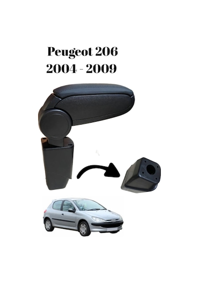 Peugeot 206 2004 2005 2006 2007 2008 2009 Uyumlu Araca Özel Kolçak Kol Dayama Orta Konsol Siyah