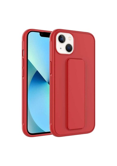 Apple Uyumlu iPhone 14 Plus Kılıf Zore Qstand Kapak Kırmızı
