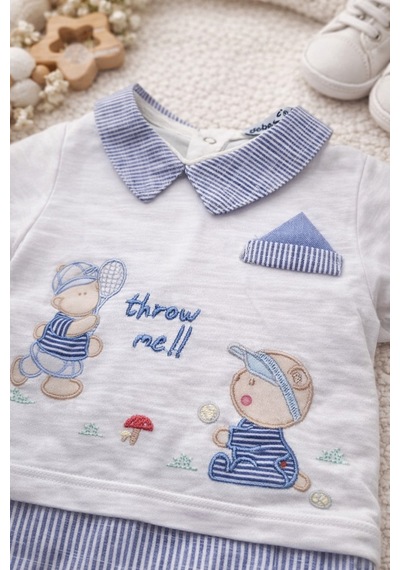 Uğur Bebe %100 Pamuk Erkek Bebek Tulum Yakalı Kısa Kollu Alttan Çıtçıtlı Yazlık Tek Parça Bebek Tulum Mavi Mavi Uğur Bebe %100 Pamuk Erkek Bebek Tulum Yakalı Kısa Kollu Alttan Çıtçıtlı Yazlık Tek Parça Bebek Tulum Mavi Mavi
