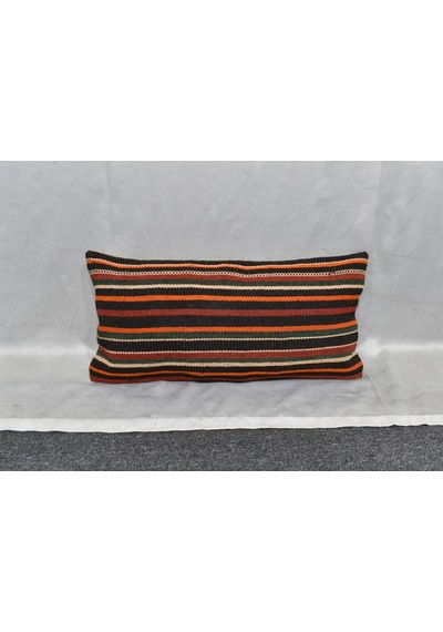 Zehra Abla Halı Yeni El Dokuma Dekoratif Lumbar Kilim Kırlent Yastık Kılıfı 6888 Çok Renkli