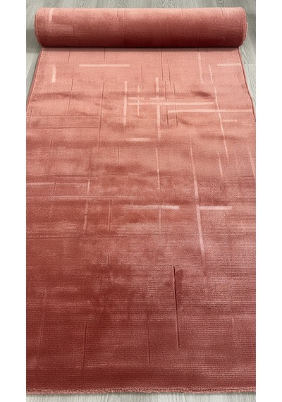 Kiremit Rengi Lotus Bambu Model Altı Kaymaz Makine Dokuma Halı Çok Renkli