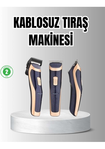 Unisex Şarjlı Saç Ve Sakal Tıraş Makinesi Ayarlanabilir Tarak Başlıkları, Sessiz Motor