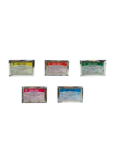 Krk Gıda Boyası Sarı + Kırmızı + Yeşil + Mavi + Pembe 5 x 9 G