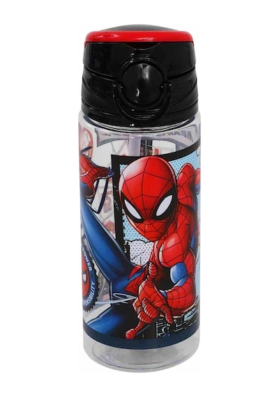 Spiderman Lisanslı Pipetli Plastik Matara 500 Ml Siyah Otto-42526