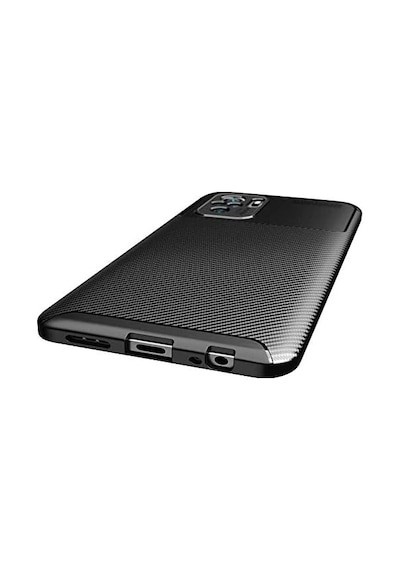 Xiaomi Redmi Note 10 / Note 10s İle Uyumlu Kamera Korumalı Darbe Önleyici Carbon Brushed Silikon Kılıf Siyah, Xiaomi Redmi Note 10 / Note 10s