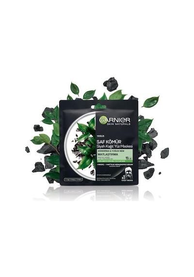 Garnier Saf Kömür Siyah Kağıt Yüz Maskesi Parlama Karşıtı