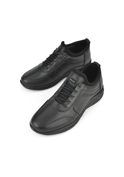 Ziya, Erkek Hakiki Deri Sneaker 143423z69 Siyah Siyah