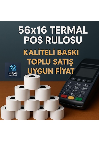 Yazar Kasa Pos Rulosu 56x16 15 Paket 150 Adet