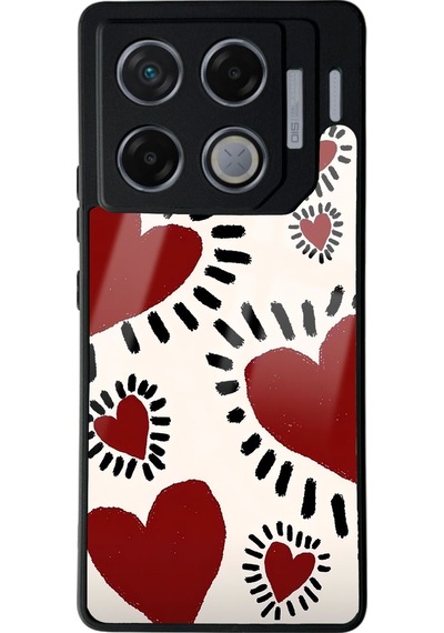 İnfinix Gt 20 Pro Brush Heart Tasarımlı Glossy Telefon Kılıfı Çok Renkli