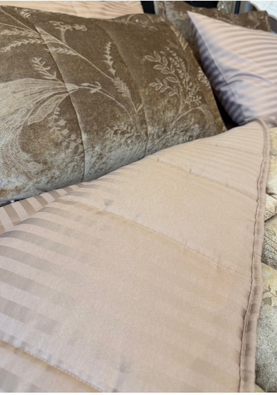 Home Kadife Confort Çift Kişilik Uyku Seti 6 Parça 230x240 Kahverengi