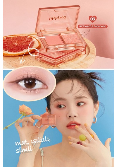 Lilybyred 2’Li Mat / Parlak Far Paleti Little Bitty Moment Shadow 03 Cheerful Moment Mat / Parlak