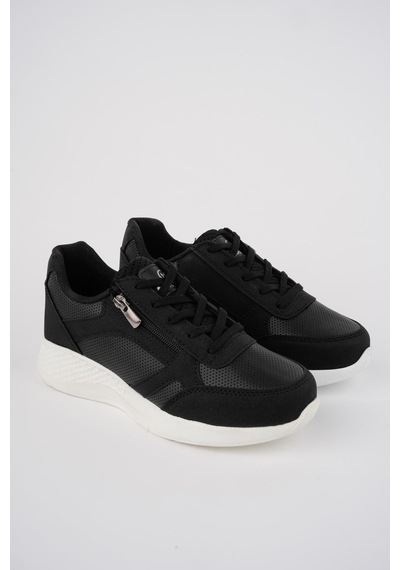 Muggo Asia Garantili Kadın Ortopedik Günlük Bağcıklı Yandan Fermuarlı Rahat Sneaker Spor Ayakkabı 001