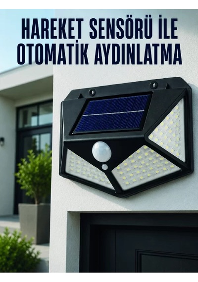 Hepsi Hareket Sensörlü Güneş Enerjili Duvar Lambası Dış Mekan İçin Güçlü Led Aydınlatma Najmaddin Diğer