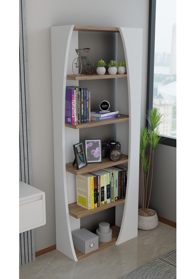 6 Raflı Kitaplık 50 Cm Seti Salon Rafı Ofis Mobilyası - Dekoratif & Kitap Rafı Atlantik Çam - Beyaz 6 Raflı Kitaplık 50 Cm Seti Salon Rafı Ofis Mobilyası - Dekoratif & Kitap Rafı Atlantik Çam - Beyaz