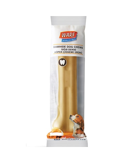 Warf Sığır Derisi Natürel Köpek Ödül Kemiği 20.5 CM 150 G
