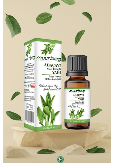 Multidem Adaçayı Yağı Acı Elma Uçucu Bitkisel Yağı 20 ML