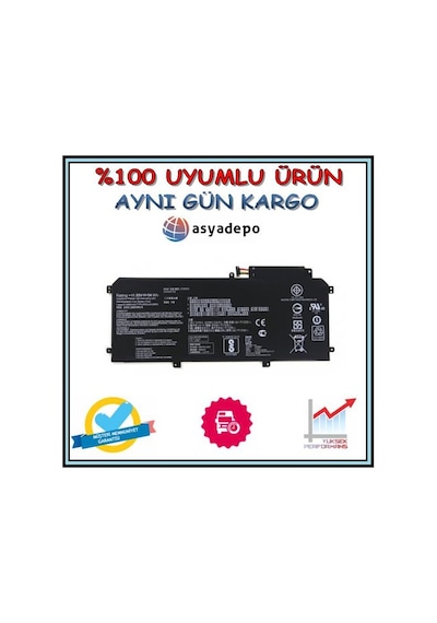 Asus Uyumlu Zenbook Ux330Ca-Fc030T Batarya Pil