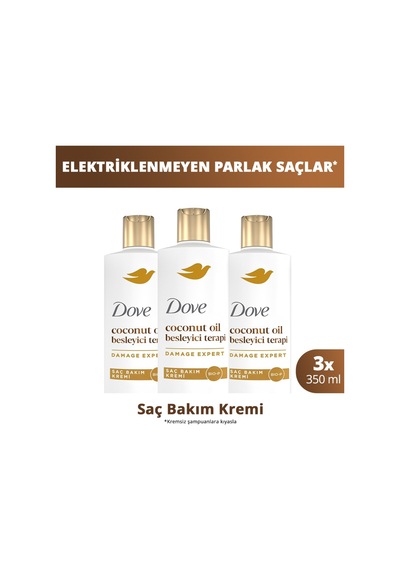 Saç Bakım Kremi Coconut Oil Besleyici Terapi 350 Ml X3