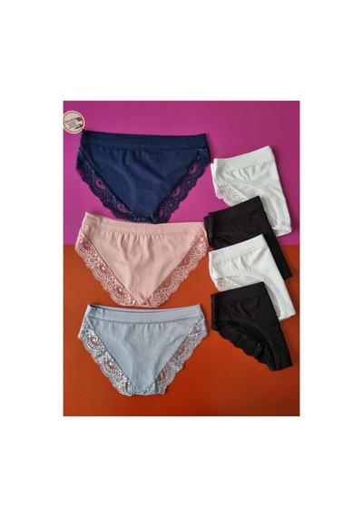 Demirsa Boutique Dantelli, Biye Detaylı Lacivert, Pudra, Mavi, 2 Beyaz Ve 2 Siyah Renk 7'li Modal Kadın Bikini Külot Çok Renkli Demirsa Boutique Dantelli, Biye Detaylı Lacivert, Pudra, Mavi, 2 Beyaz Ve 2 Siyah Renk 7'li Modal Kadın Bikini Külot Çok Renkli